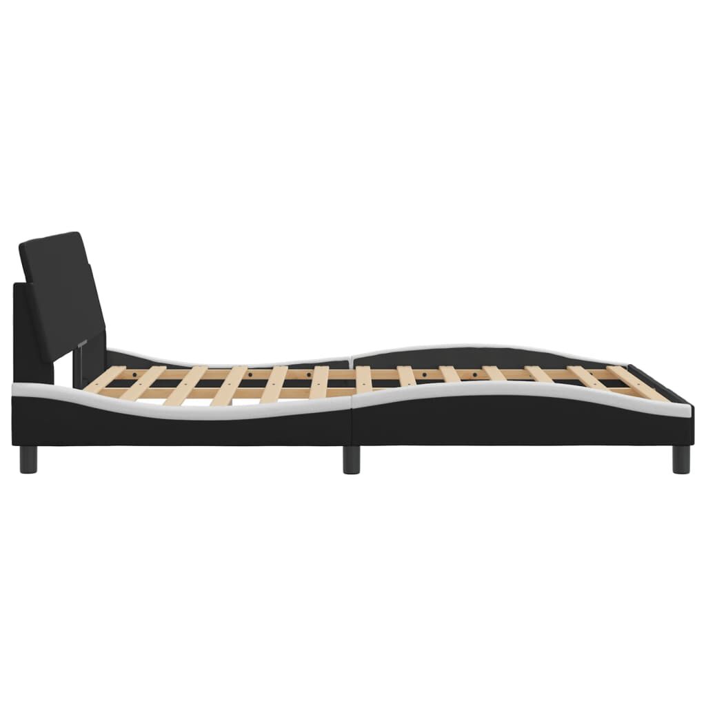 vidaXL Bed Frame without Mattress Black and White 137x187 cm Double Faux Leather