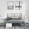 vidaXL Metal Bed Frame without Mattress with Headboard Black 135x190cm