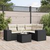 vidaXL 5 Piece Garden Sofa Set with Cushions Black Poly Rattan