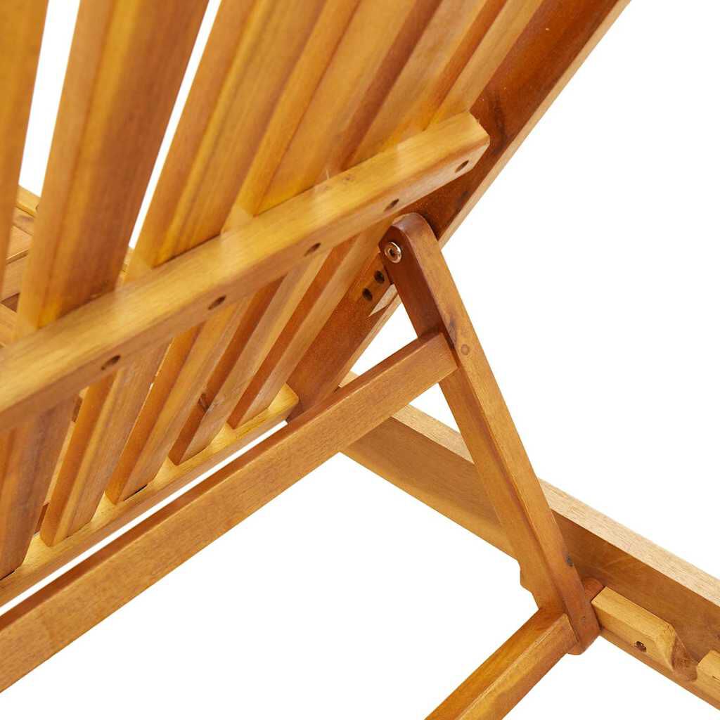 vidaXL Sun Lounger with Table Solid Wood Acacia