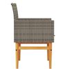 vidaXL Garden Chairs with Cushions 2 pcs Grey Poly Rattan&Solid Wood