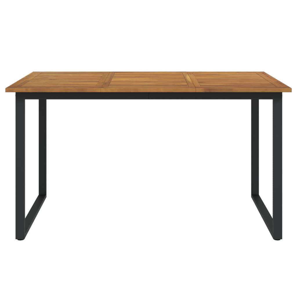 vidaXL Garden Table with U-shaped Legs 140x80x75 cm Solid Wood Acacia