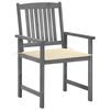 vidaXL Garden Chairs with Cushions 2 pcs Grey Solid Acacia Wood
