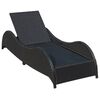vidaXL Sun Lounger with Cushion Poly Rattan Black
