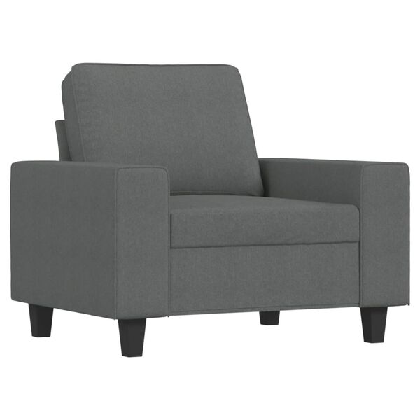 vidaXL 4 Piece Sofa Set Dark Grey Fabric