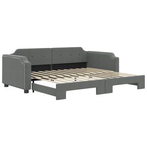 vidaXL Daybed with Trundle without Mattress Dark Grey 100x190 cm