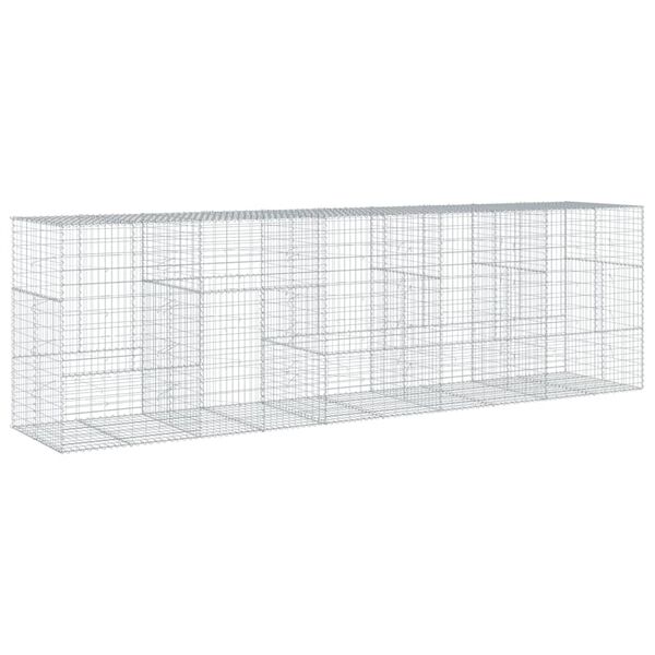 vidaXL Gabion Basket with Cover 500x100x150 cm Galvanised Iron