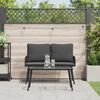 vidaXL Garden Dining Set with Cushion 2 pcs Black Poly Rattan