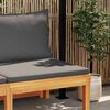 vidaXL Garden Bench with Table Dark Grey Cushions Solid Acacia Wood