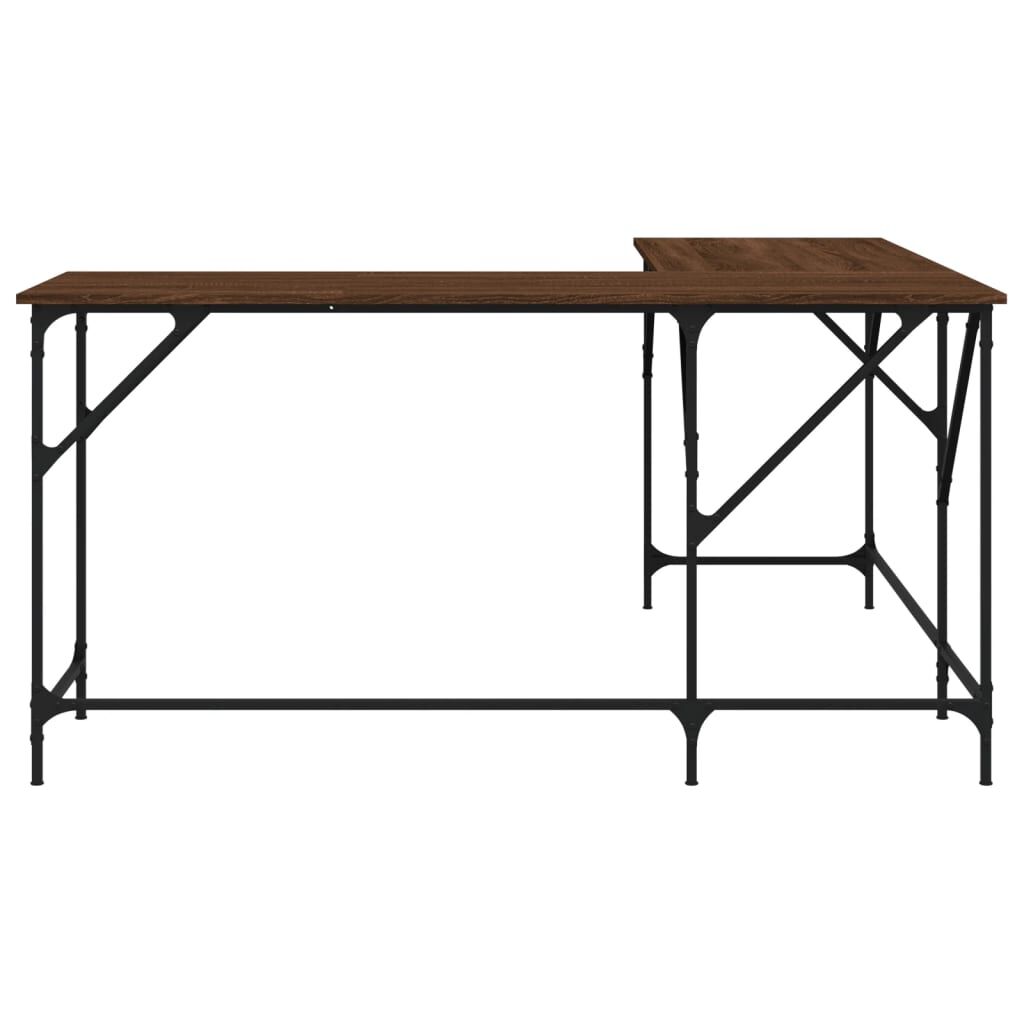 vidaXL Desk Brown Oak 149x149x75 cm Engineered Wood
