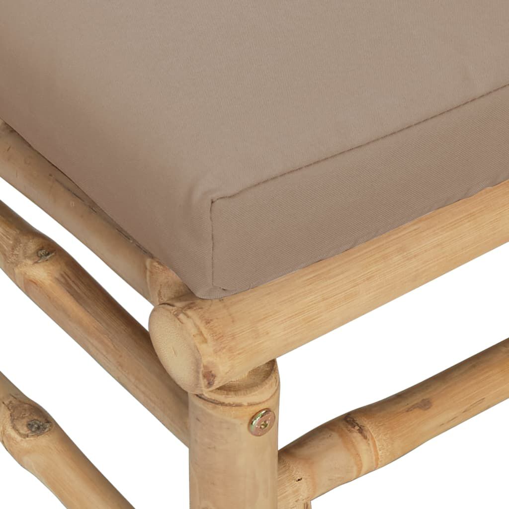 vidaXL Garden Corner Sofas with Taupe Cushions 2 pcs Bamboo