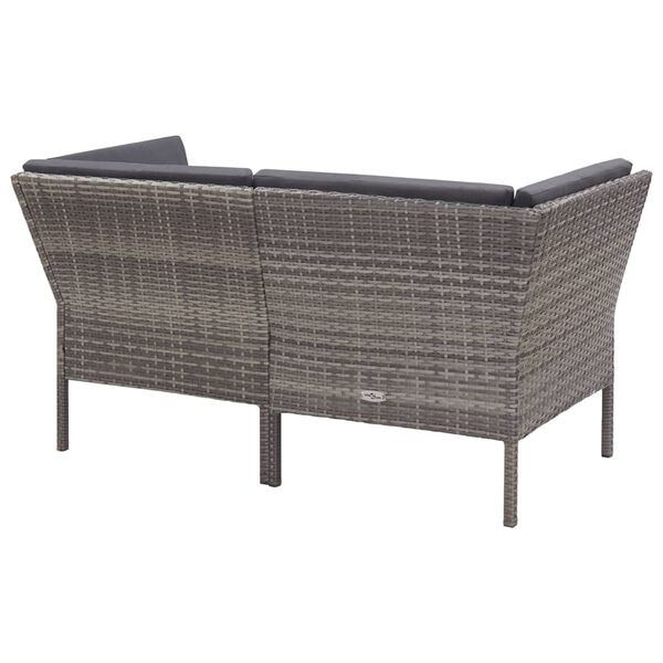 vidaXL 6 Piece Garden Lounge Set with Cushions Poly Rattan Grey