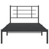 vidaXL Metal Bed Frame without Mattress with Headboard Black 100x200cm