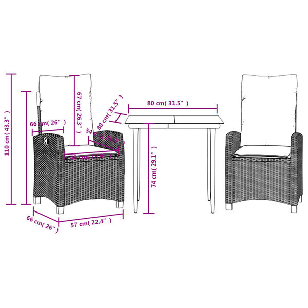vidaXL 7 Piece Garden Dining Set with Cushions Grey Poly Rattan