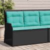 vidaXL Reclining Garden Bench with Cushions Black Poly Rattan