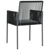 vidaXL Garden Chairs with Cushions 2 pcs Black 54x60.5x83.5 cm Poly Rattan