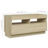 vidaXL TV Cabinet with LED Lights Sonoma Oak 260x35x40 cm