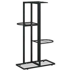 vidaXL 4-Floor Flower Stand 43x22x76 cm Black Metal