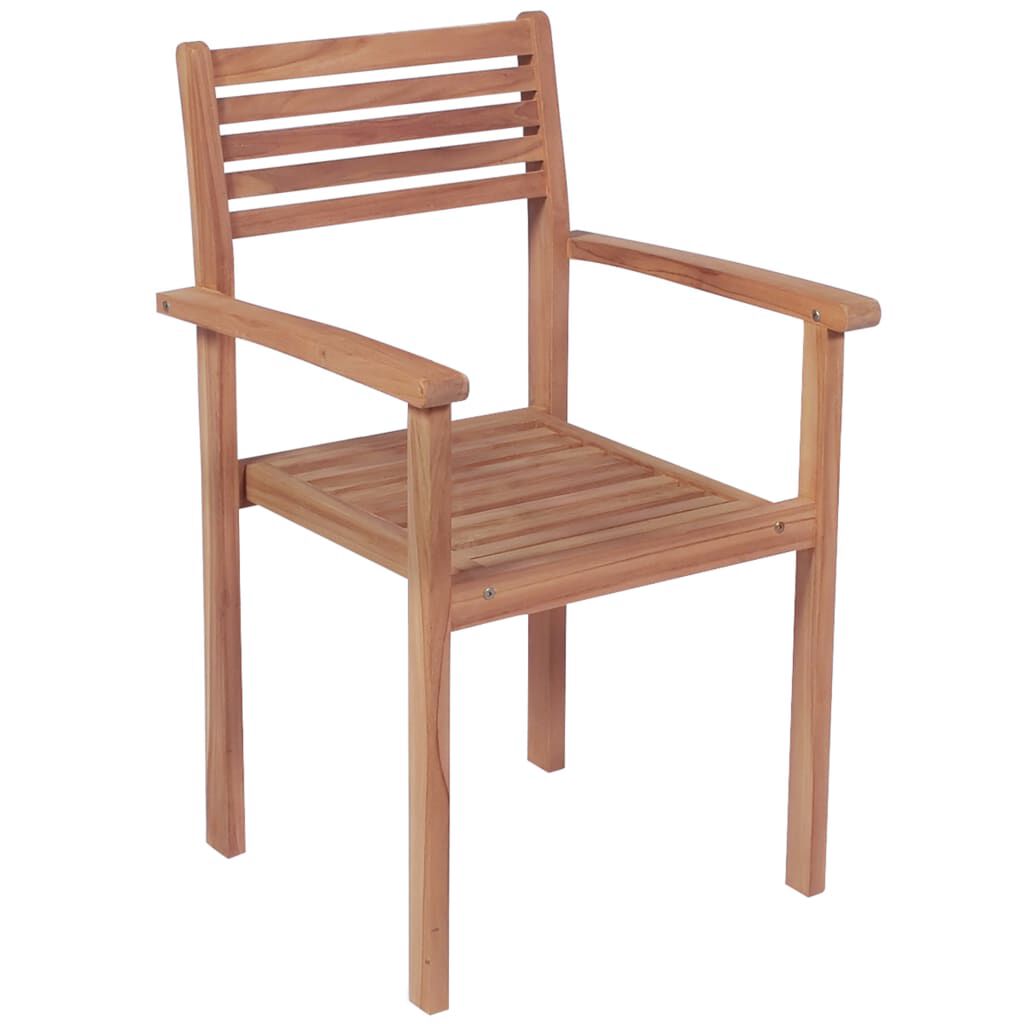 vidaXL Garden Chairs 4 pcs with Taupe Cushions Solid Teak Wood