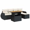 vidaXL 6 Piece Garden Sofa Set with Cushions Black Poly Rattan