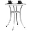 vidaXL Garden Table White Ø48x53 cm Cast Aluminium