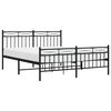 vidaXL Metal Bed Frame without Mattress with Footboard Black 150x200cm