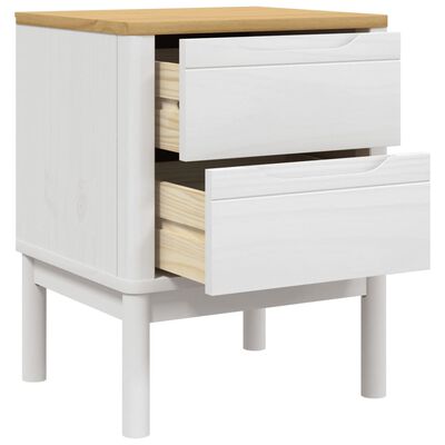 vidaXL Bedside Cabinet FLORO White 45x39x57 cm Solid Wood Pine