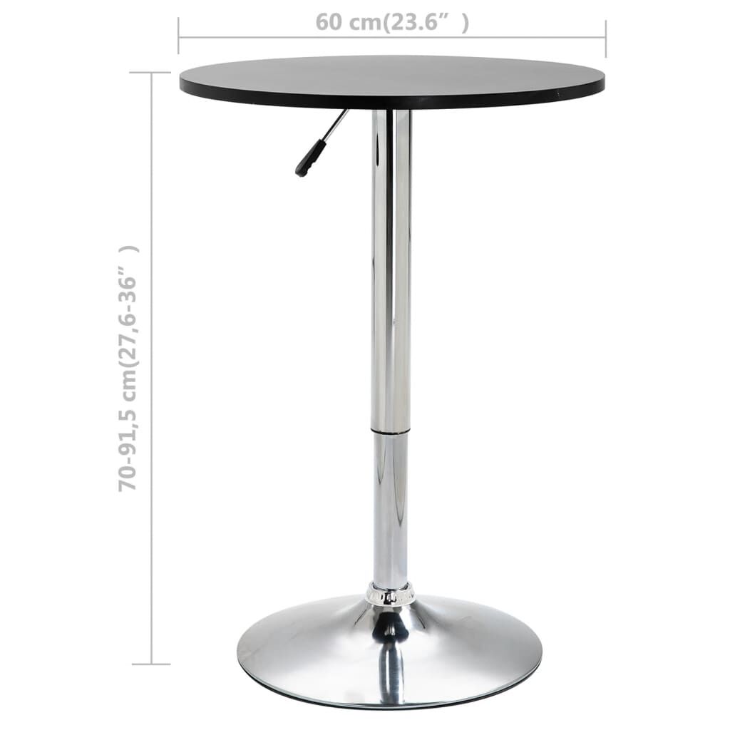 vidaXL 3 Piece Bar Set Black and Dark Grey