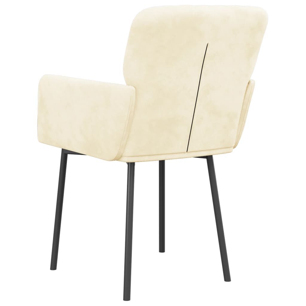 vidaXL Dining Chairs 2 pcs Cream Velvet
