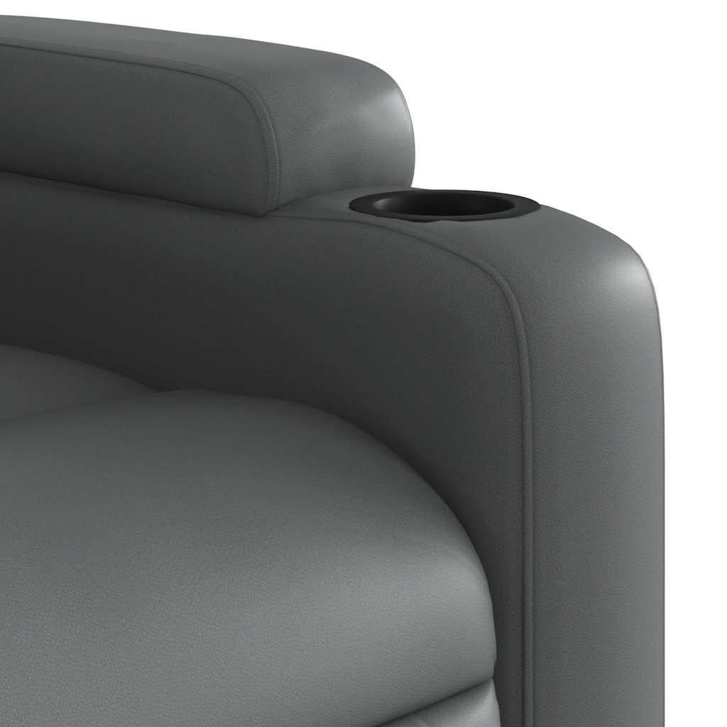 vidaXL Electric Stand up Recliner Chair Grey Faux Leather