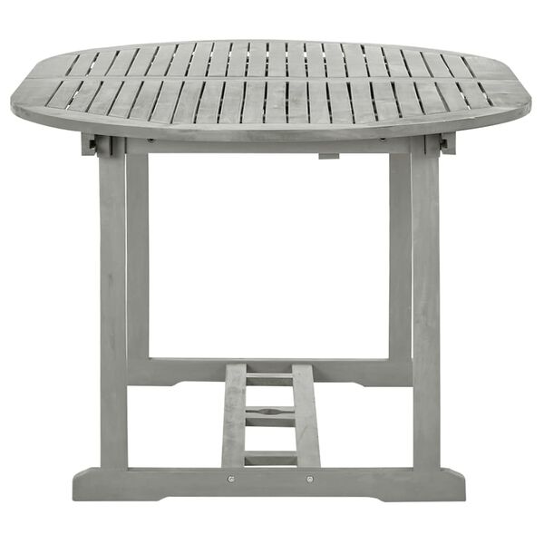 vidaXL 7 Piece Garden Dining Set Solid Acacia Wood Grey