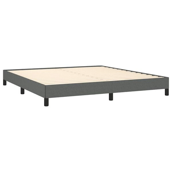 vidaXL Bed Frame without Mattress Dark Grey 193x203 cm King Fabric