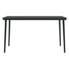 vidaXL Garden Dining Table Black 140x70x74 cm Steel and Glass
