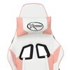 vidaXL Gaming Chair with Footrest White and Pink Faux Leather