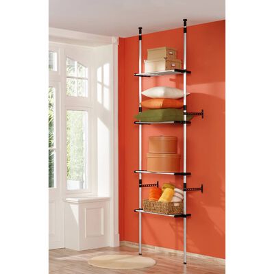 vidaXL Telescopic Wardrobe System with Shelves Aluminium