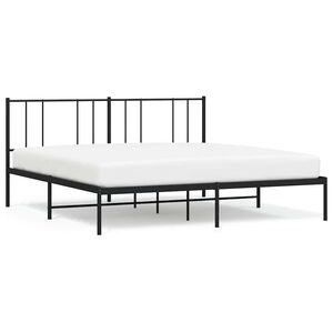 vidaXL Metal Bed Frame without Mattress with Headboard Black 183x213cm