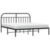 vidaXL Metal Bed Frame without Mattress with Headboard Black 183x213cm