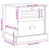 vidaXL Bedside Cabinet VIGO Grey 42x35x42 cm Solid Wood Pine