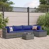 vidaXL 5 Piece Garden Lounge Set with Cushions Grey Poly Rattan