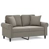 vidaXL 2-Seater Sofa with Pillows&Cushions Light Grey 120 cm Velvet