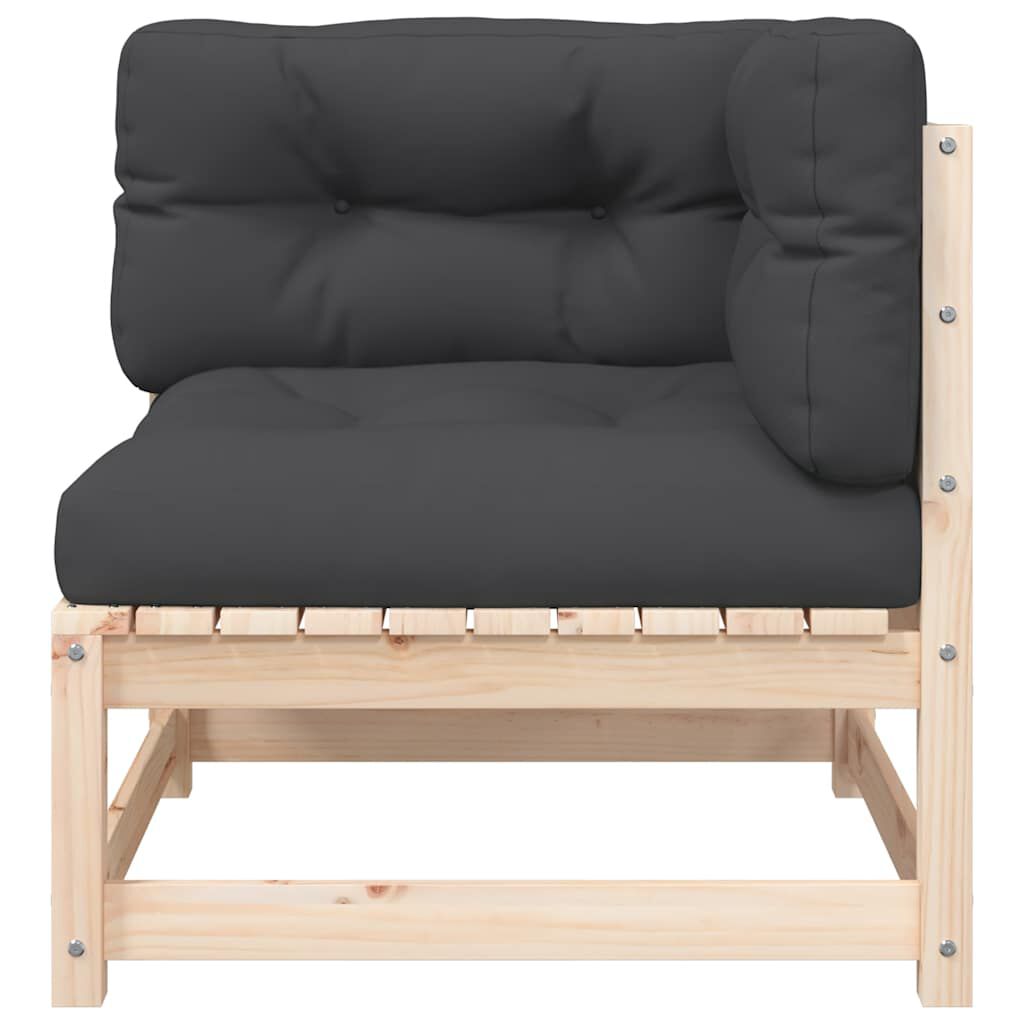 vidaXL Garden Sofa Corner with Cushions Solid Wood Pine