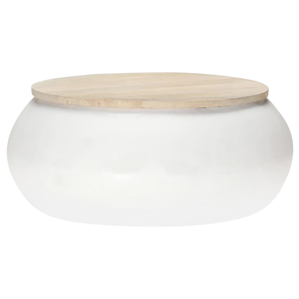vidaXL Coffee Table White 68x68x30 cm Solid Mango Wood