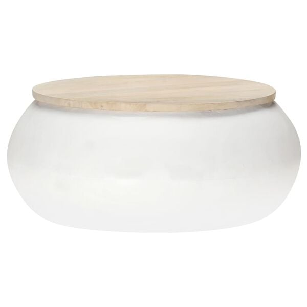 vidaXL Coffee Table White 68x68x30 cm Solid Mango Wood