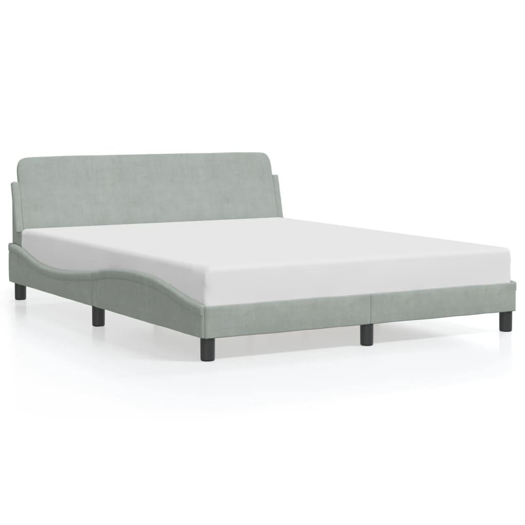 vidaXL Bed Frame without Mattress Light Grey 152x203 cm Queen Velvet
