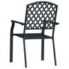 vidaXL Stackable Outdoor Chairs 2 pcs Steel Anthracite
