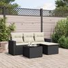 vidaXL 5 Piece Garden Sofa Set with Cushions Black Poly Rattan