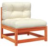 vidaXL Garden Sofa Armless with Cushions Wax Brown Solid Wood Pine