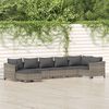 vidaXL 7 Piece Garden Lounge Set with Cushions Grey Poly Rattan