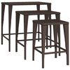 vidaXL Garden Nesting Tables 3 pcs Brown Poly Rattan