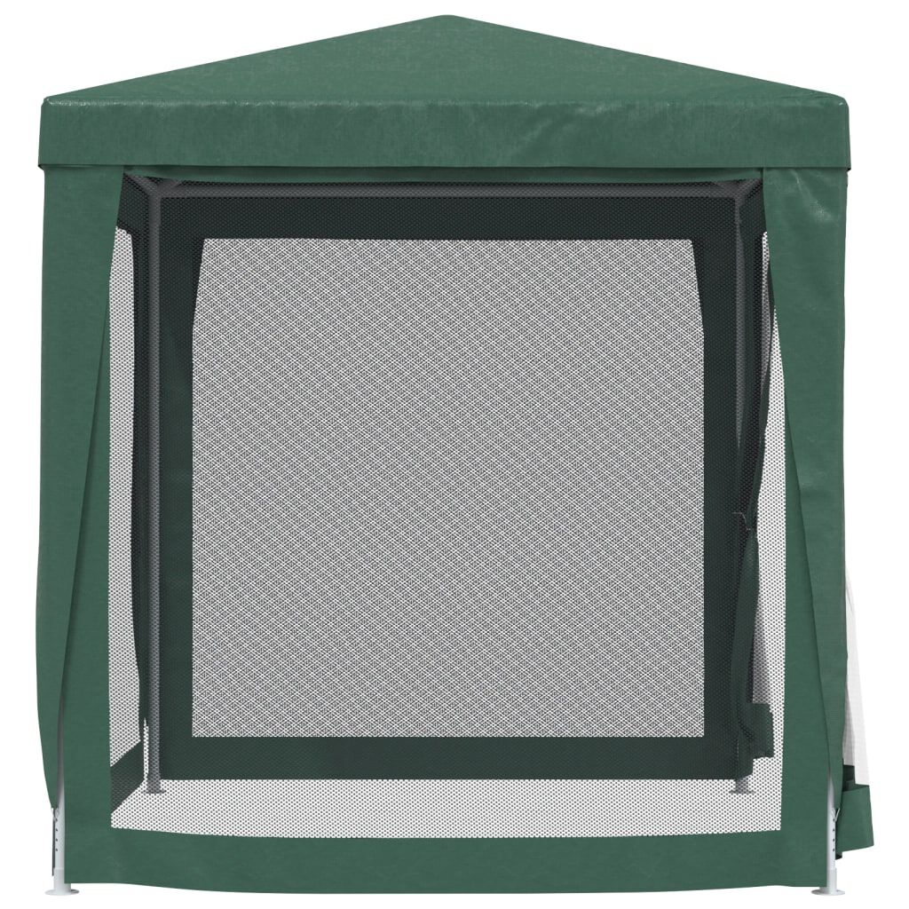 vidaXL Party Tent with 4 Mesh Sidewalls Green 2x2 m HDPE